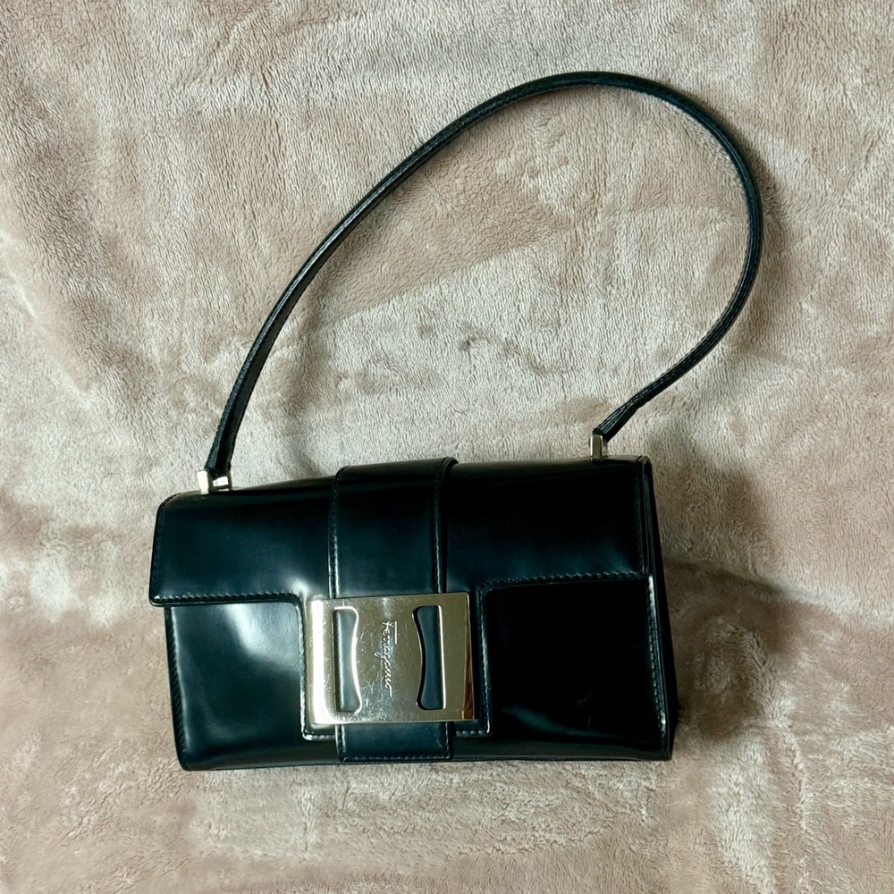 Salvatore Ferragamo mini Chic Black Leather Shoulder Bag